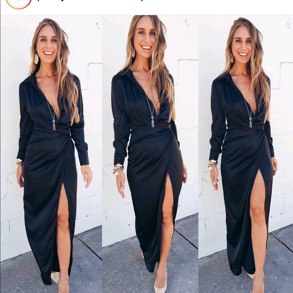 Long sleeve black dress